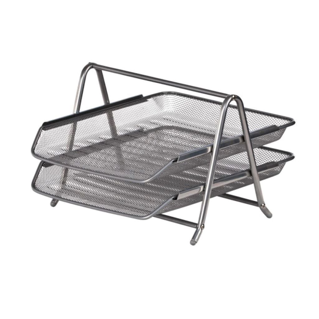 Лоток горизонтальний 350*295*210мм 2 яруси металевий сріблястий у коробці BM6250-24 Buromax