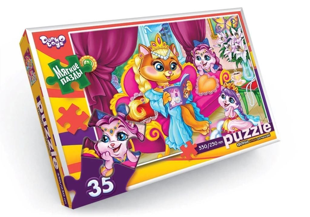 Пазли 35эл Королівські кішки великі м'які деталі 330/230мм в коробці S35-09-08 Danko toys