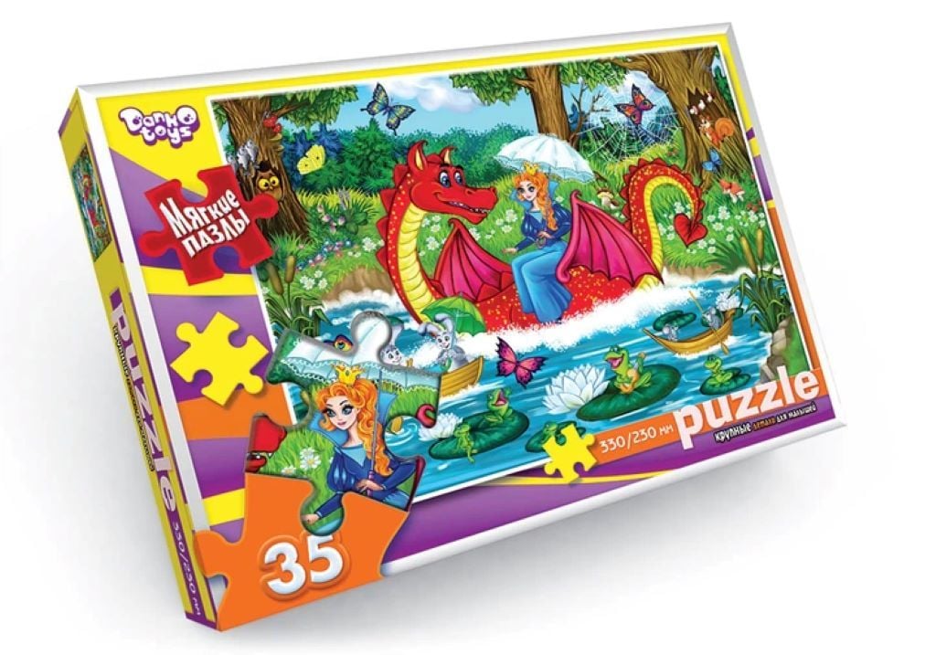 Пазли 35эл Змій горініч  великі м'які деталі 330/230мм в коробці S35-09-04 Danko toys