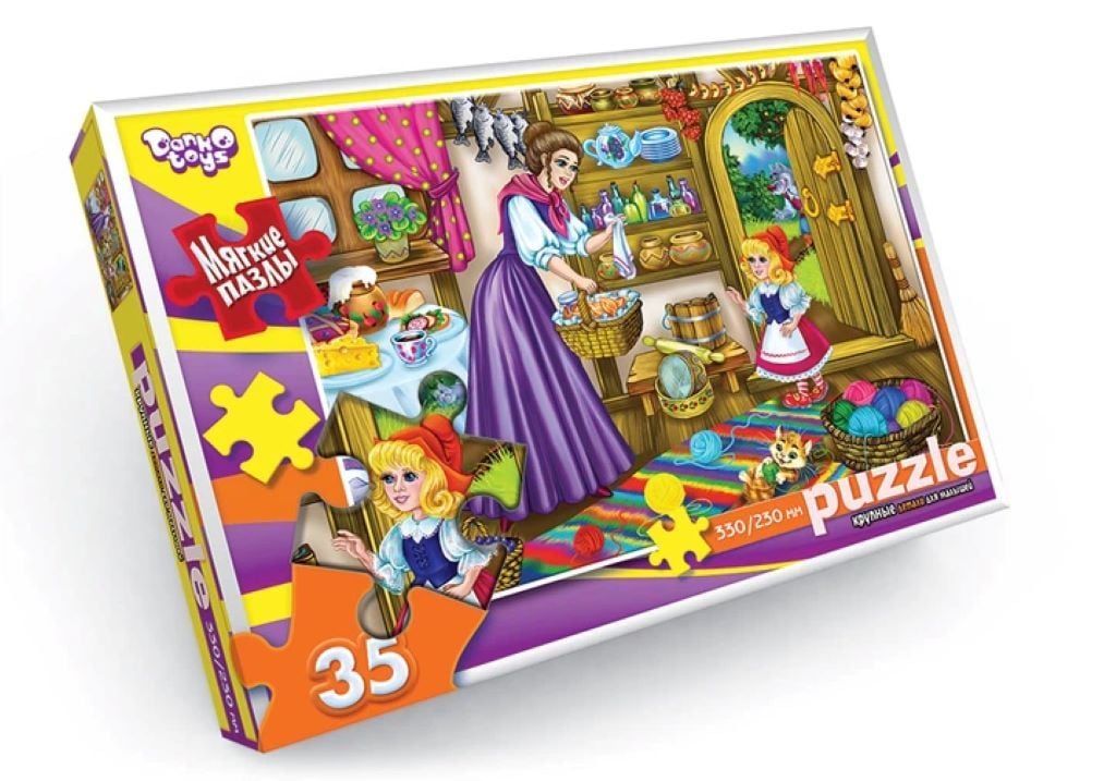 Пазли 35эл Червона шапочка великі м'які деталі 330/230мм в коробці S35-09-06 Danko toys