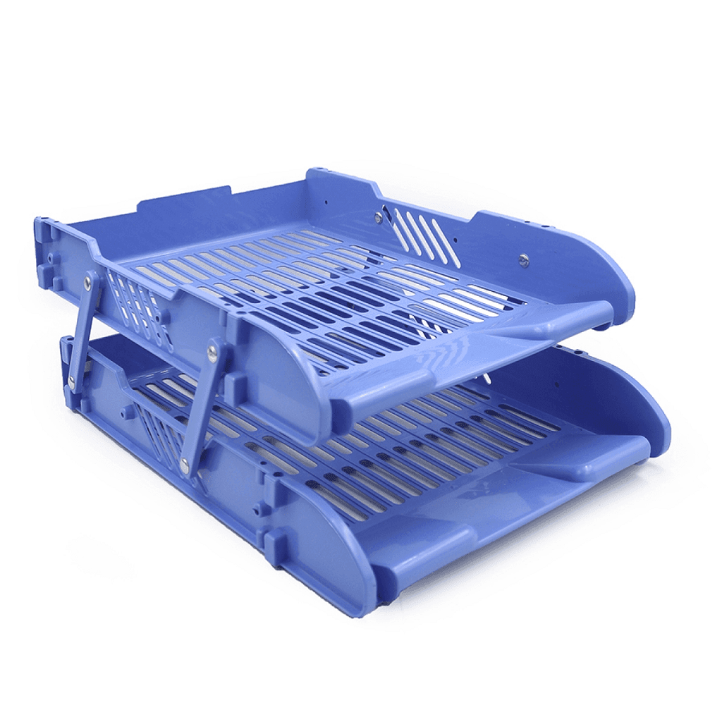 Лоток горизонтальний А4 2 секції синій пластик DSCN3094 Josefotten