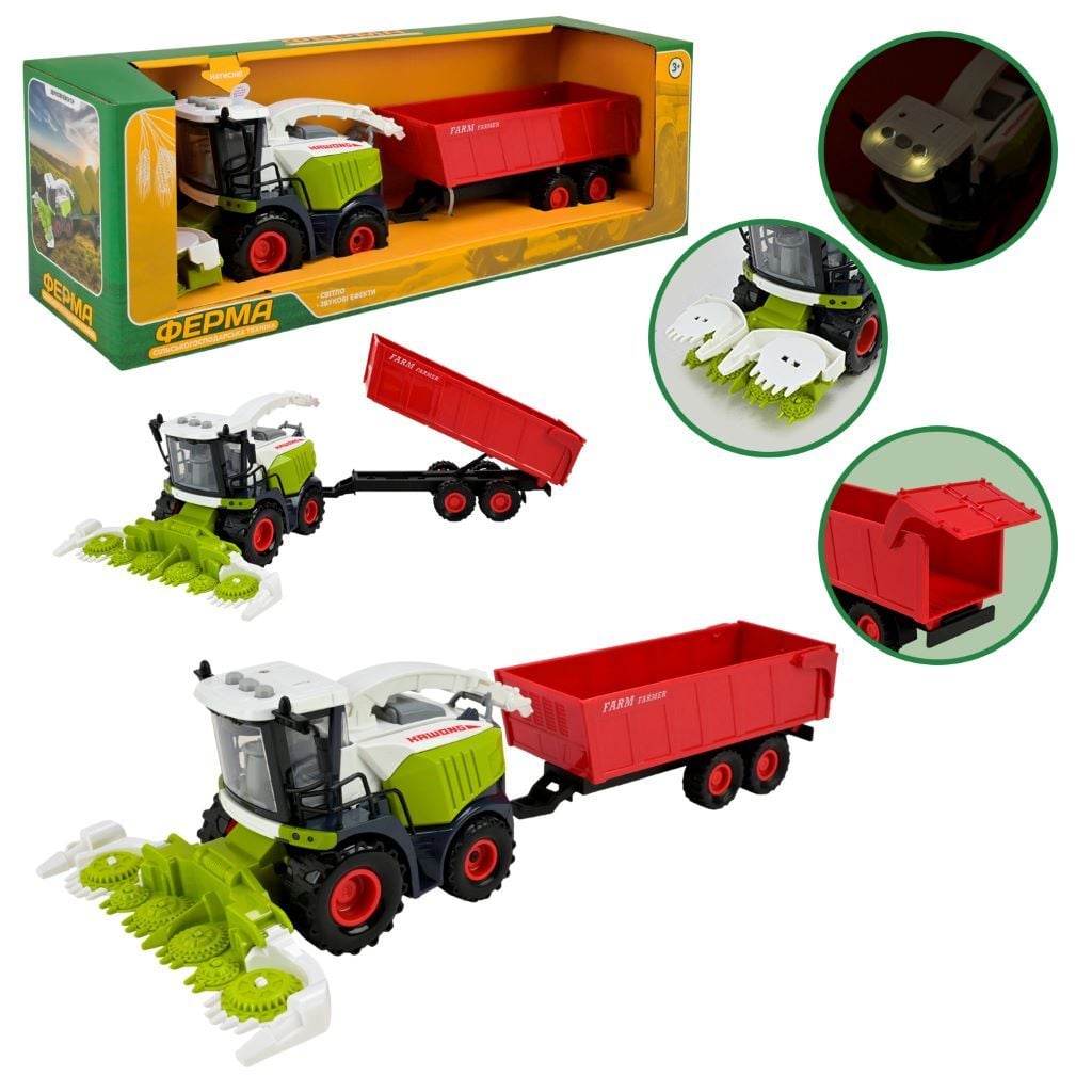 Комбайн з причепом на батарейках у коробці 43*13*14см AP9925 Китай