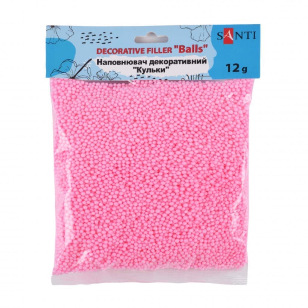 Наповнювач пінопластові кульки рожеві 12г 743146 Santi