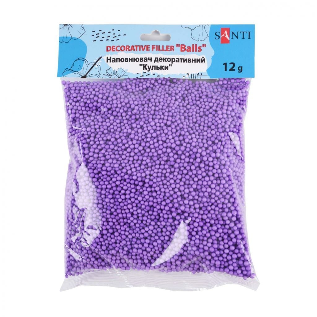 Наповнювач пінопластові кульки фіолетові 12г 743147 Santi