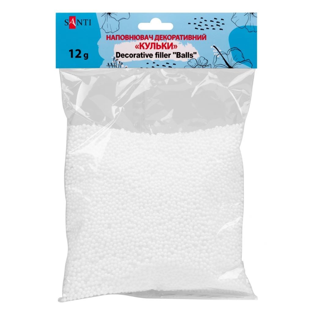 Наповнювач пінопластові кульки білі 12г 742778 Santi