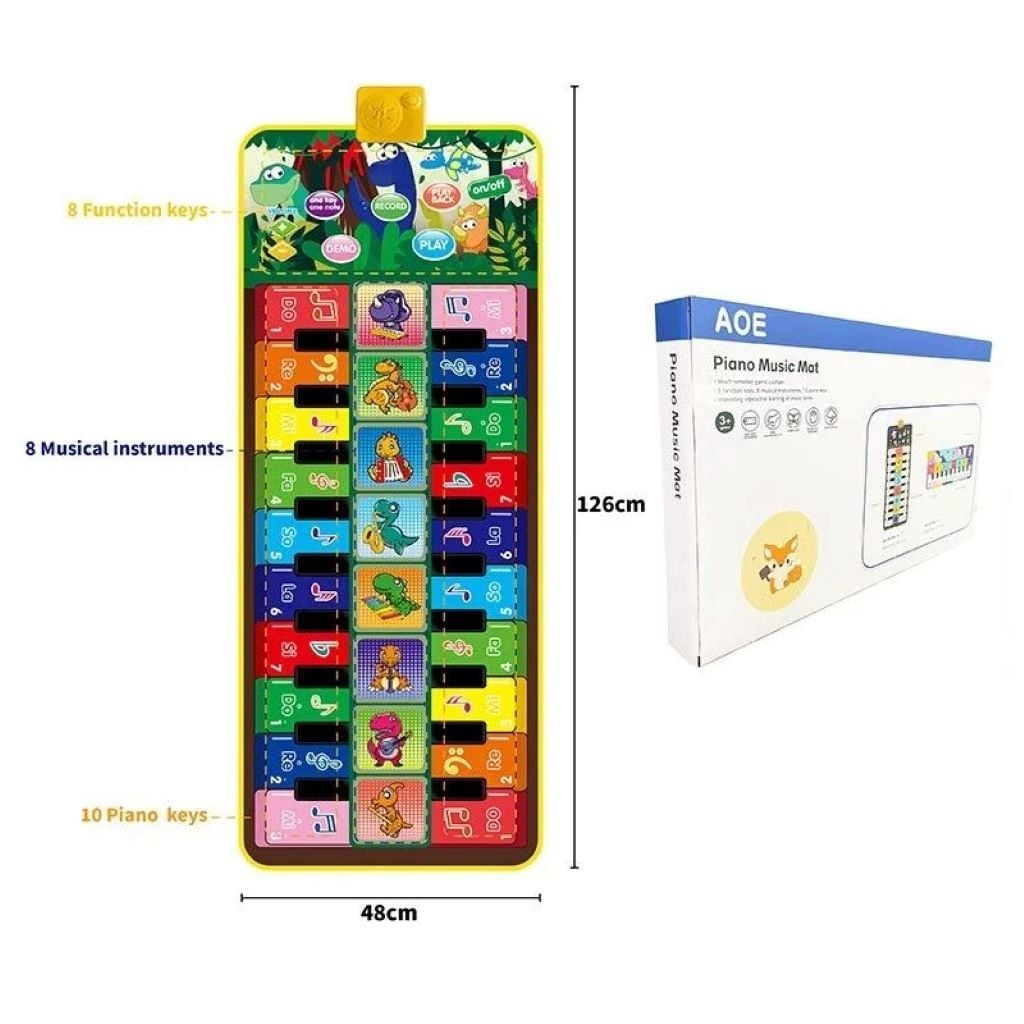 Килимок музичний Піаніно 8 музичних інструментів 20 музичних клавіш в коробці 51*34*5см 638-12 Китай