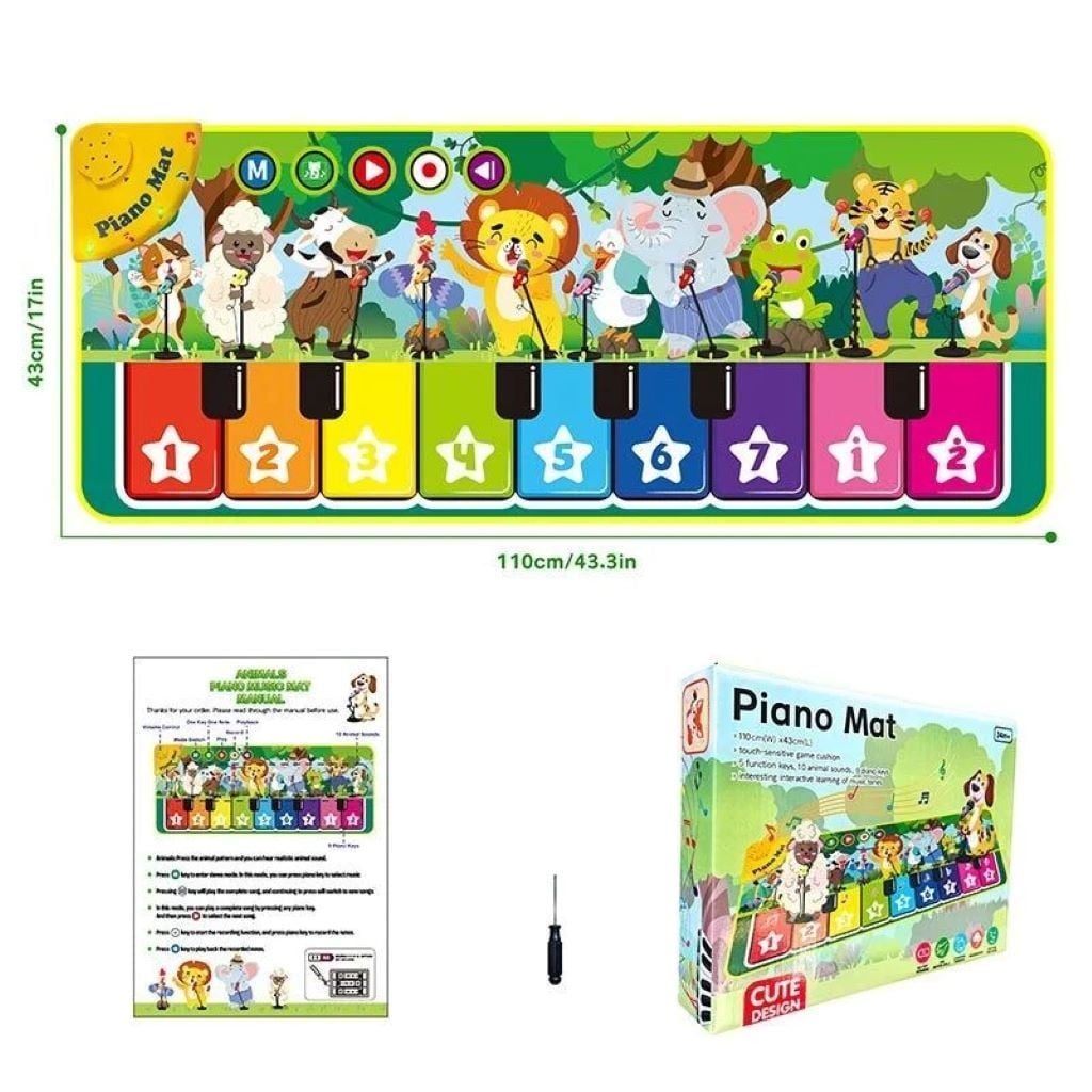 Килимок музичний Піаніно 10 музичних інструментів 9 музичних клавіш в коробці 29*22*5см 638-18 Китай