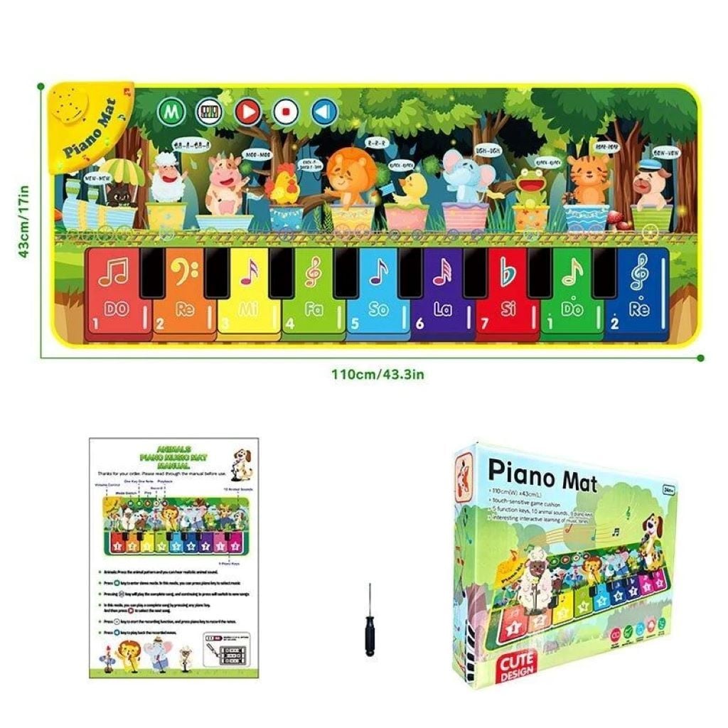 Килимок музичний Піаніно 10 музичних інструментів 9 музичних клавіш в коробці 29*22*5см 638-19 Китай