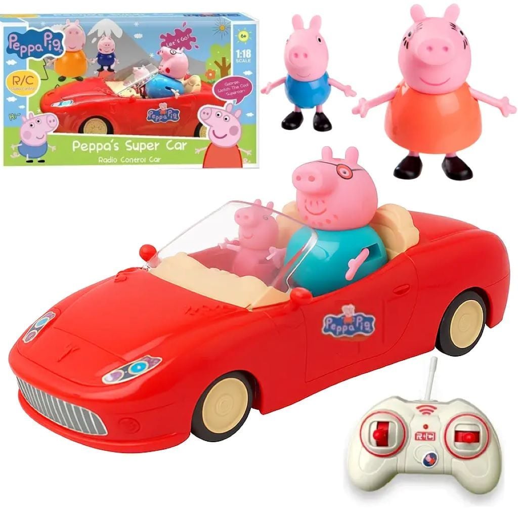 Машина пластик на р\у Свинка Пеппа на батарейках на акум 4 герої у коробці 30*17*12см 000-5 Китай