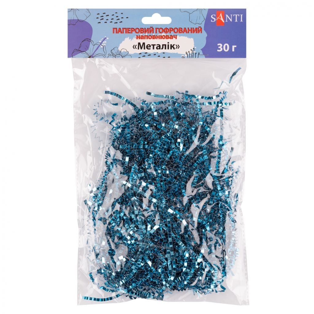 Наповнювач паперова стружка синій-металік30г 742946 Santi