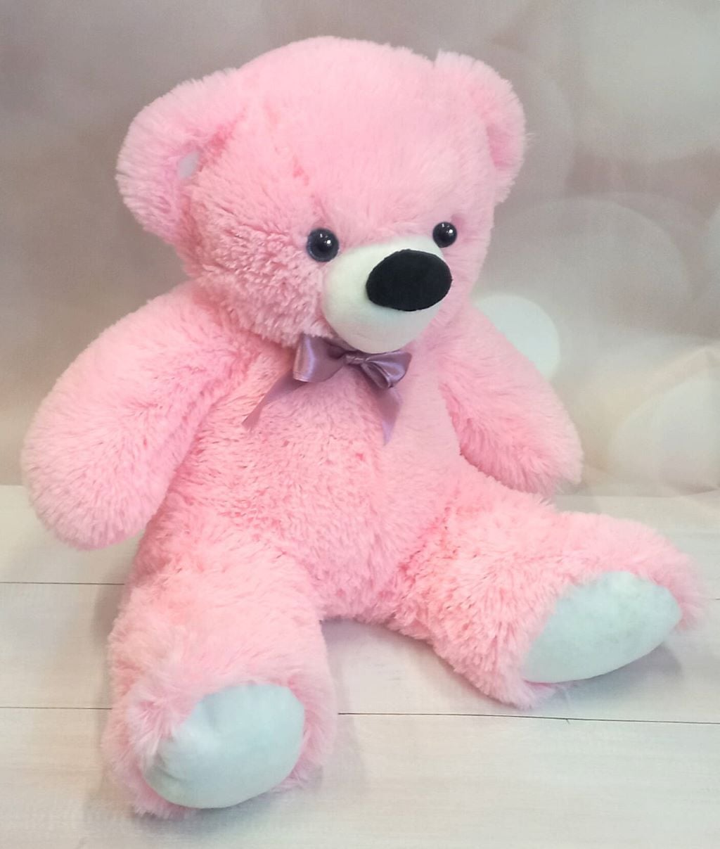 М'яка іграшка ведмедик 60см з бантим рожевий Тімко рожевий Dreamtoys