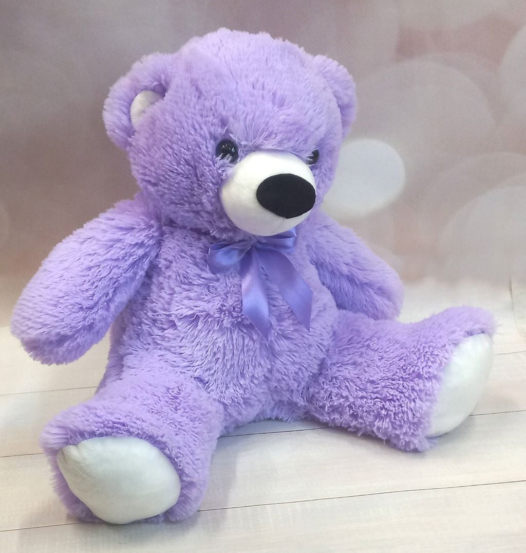 М'яка іграшка ведмедик 60см з бантим фіолетовий Тімко фіолет Dreamtoys