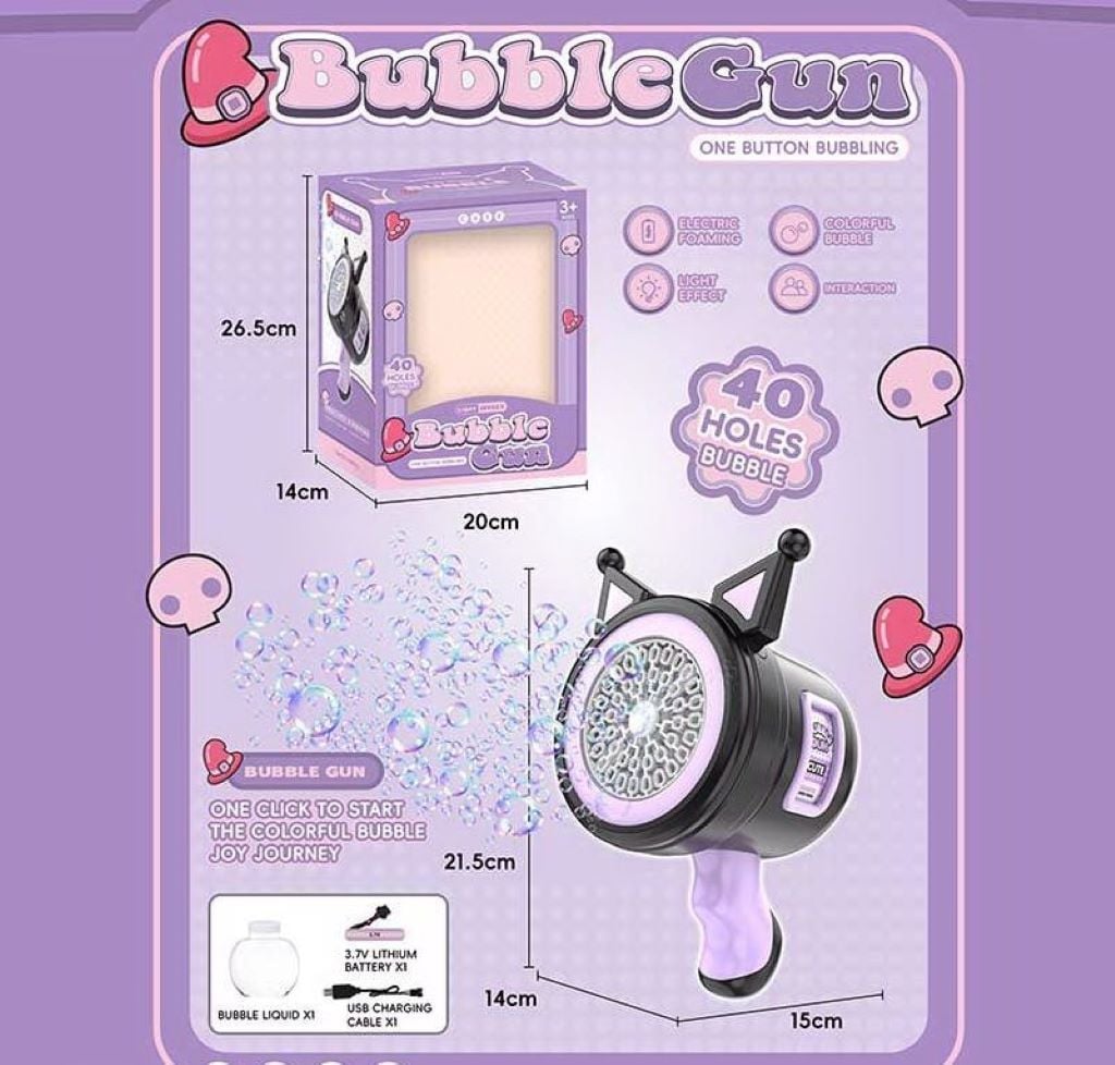 Мильні бульбашки Bubble Gun акум 3,7V світло у коробціі 137 Китай