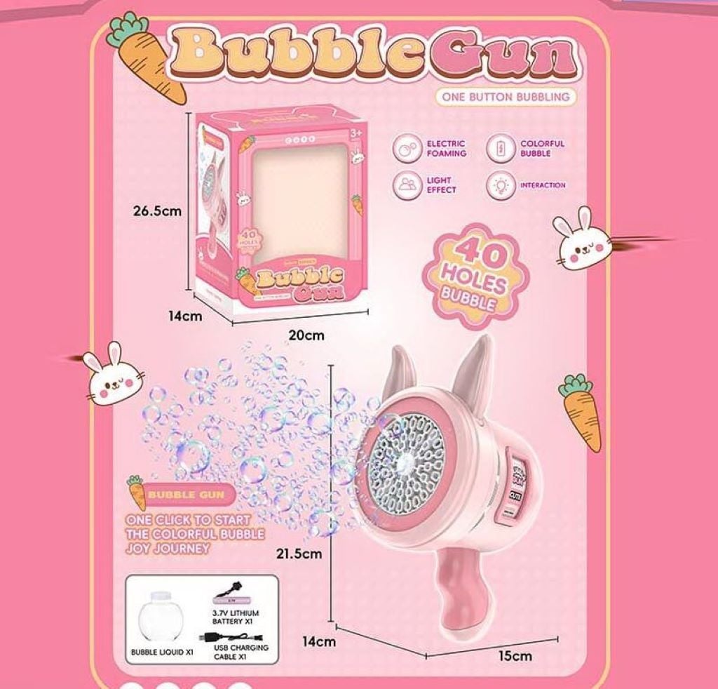 Мильні бульбашки Bubble Gun акум 3,7V світло у коробціі 138 Китай