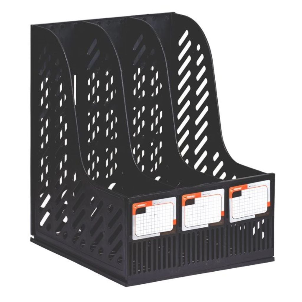 Лоток А4 вертикальний 3 відділення пластик чорний 7021-09N Office