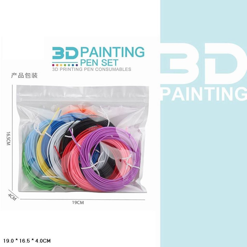 Пластик для 3D ручок 10 кольорів в пакеті 01-10 Китай