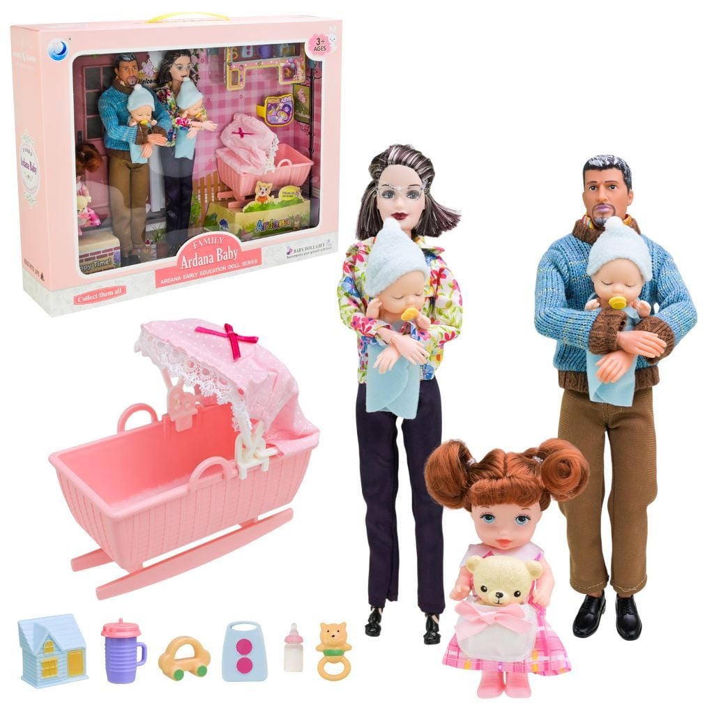 Лялька 29см 4шт Бабуся дідусь немовля аксесуари у коробці 202166 Китай