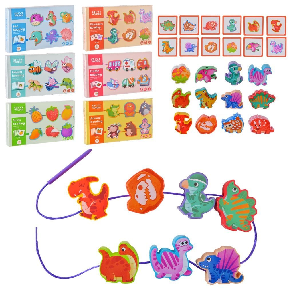 Дерево логіка шнурівка Транспорт у коробці 24*14*3см WD13014 Китай