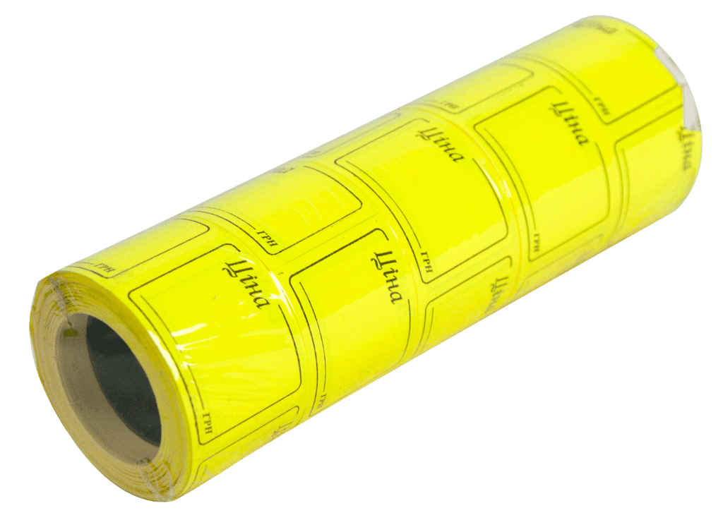 Цінники 29*36 мм 6м прямокутні Ціна-D жовті 110609 Econo mix