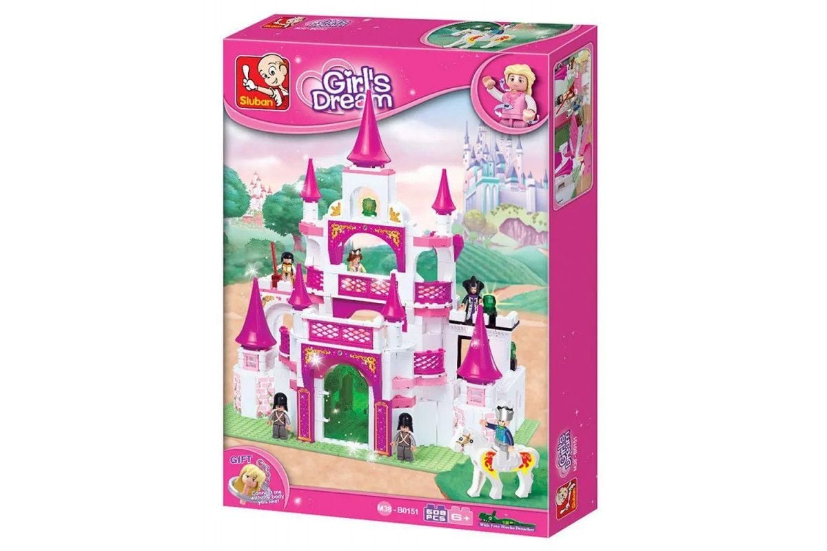 Конструктор Cirls Dream  замок принцеси кінь фігурки коробка 57*38*9см M38-B0151 sluban