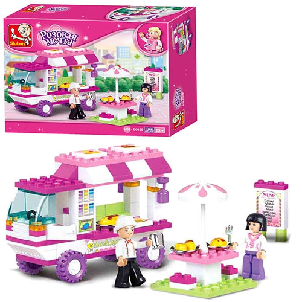 Конструктор типу лего 102 дет Girls Dream  кафе на колесах у коробці 19*14*5см M38-B0155 sluban