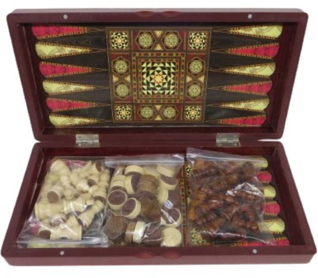 Шахи шашки нарди 40-20см дерево у коробці 940-2 Sulidaa