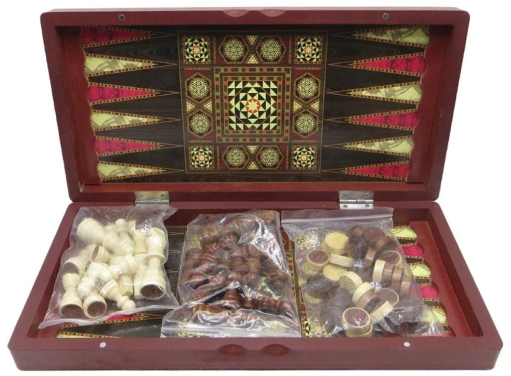 Шахи шашки нарди 49см дерево у коробці 948-2 Sulidaa