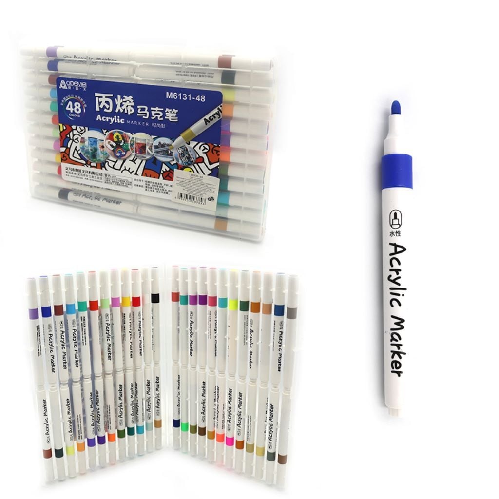 Скетч маркери акрілові 24шт 24коліра у пластиковій валізі M6131-48 Aodemei