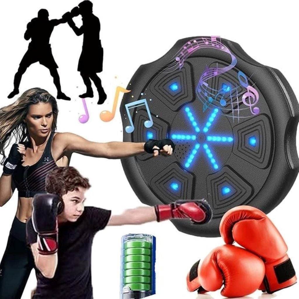 Боксерський тренажер на акум bluetooth музика та підсвічування 32*28см у коробці 34*34*6.5см 7792-1 Китай