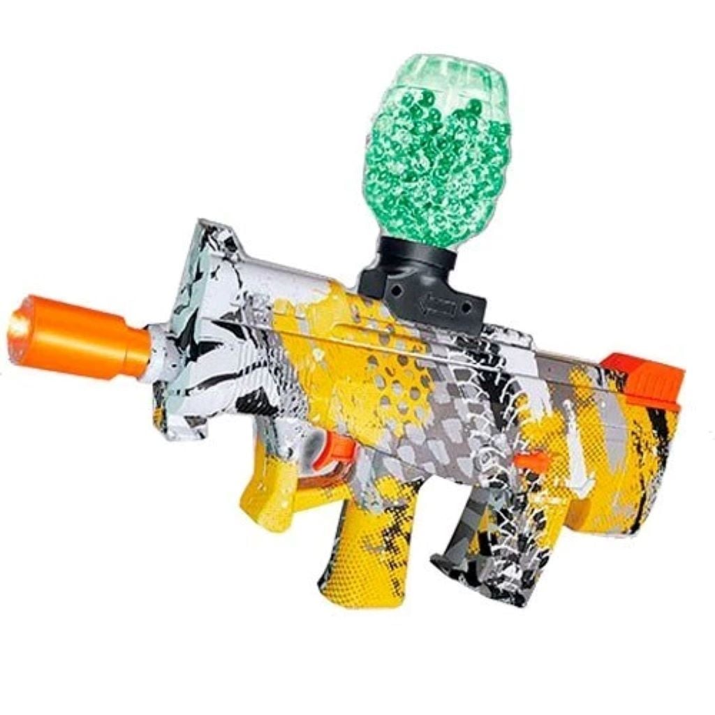 Автомат стріляє орбізами 7-8мм  світиться акум 7,4V  USB-кабель окуляри у коробці 43*21*9см   RS00-55 Китай