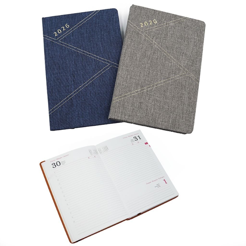 Щотижневик A5 датований 2026р Джинс 168 сторінок лінія мікс кольорів 105353DL Josefotten
