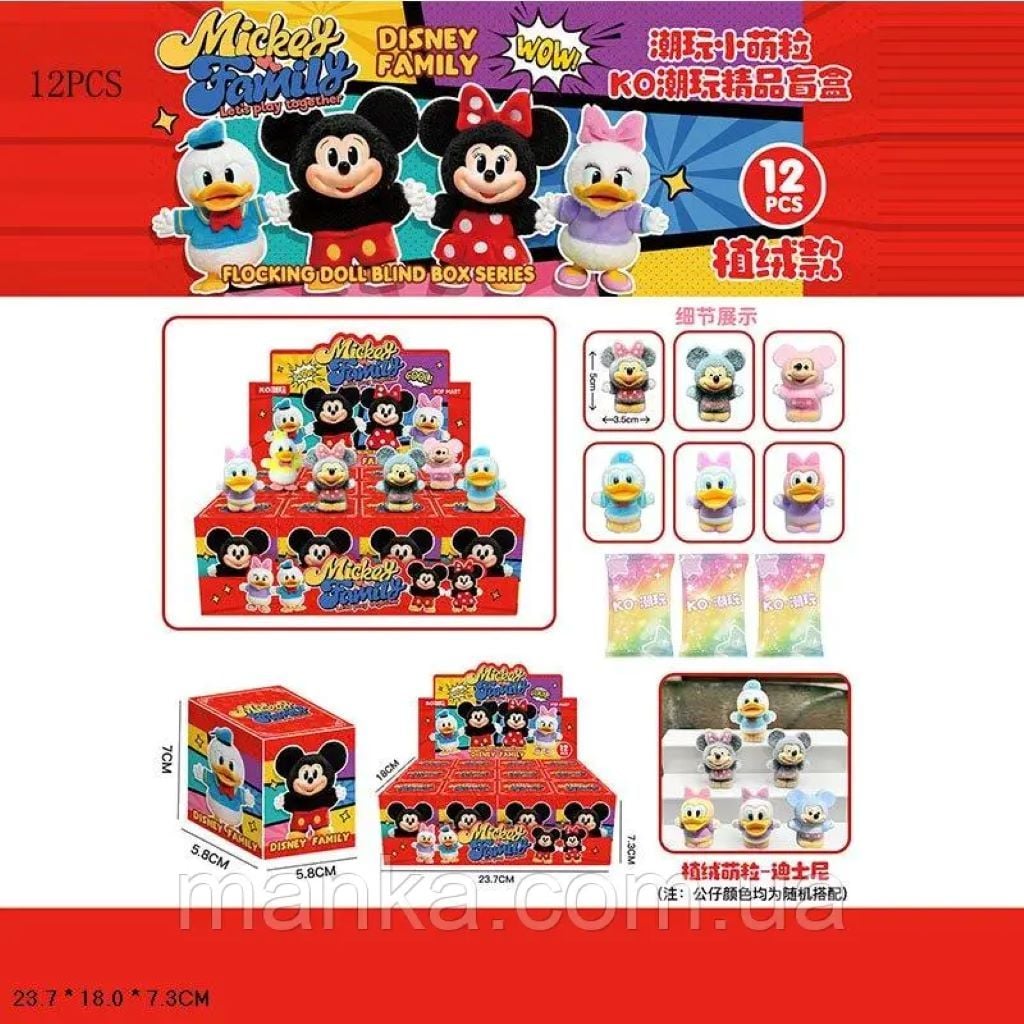 Герої Mickey Family 5см 6 видів у коробці KO968-20 Китай