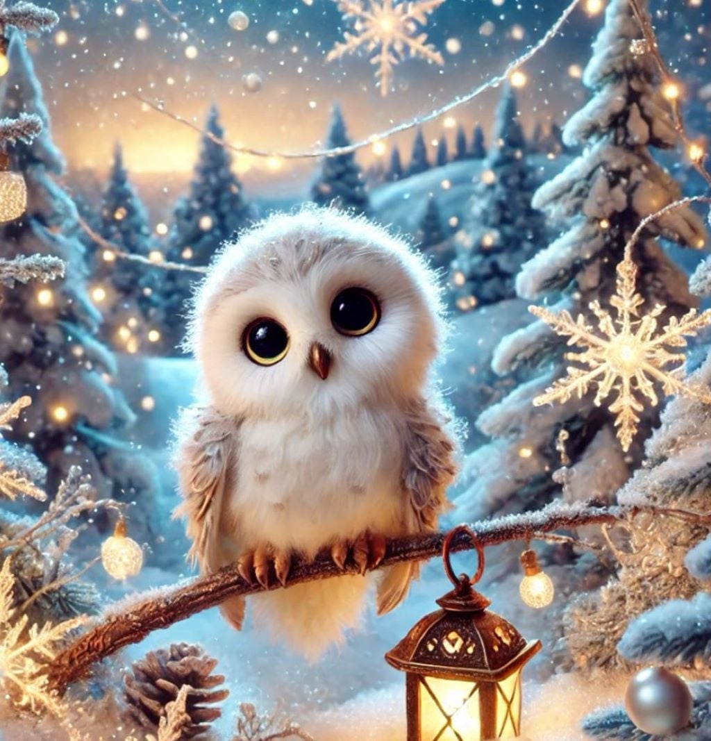 Алмазна мозаїка 20*20 см Пухнастий нічний дозор на підрамнику у коробці S10404 Dreamtoys