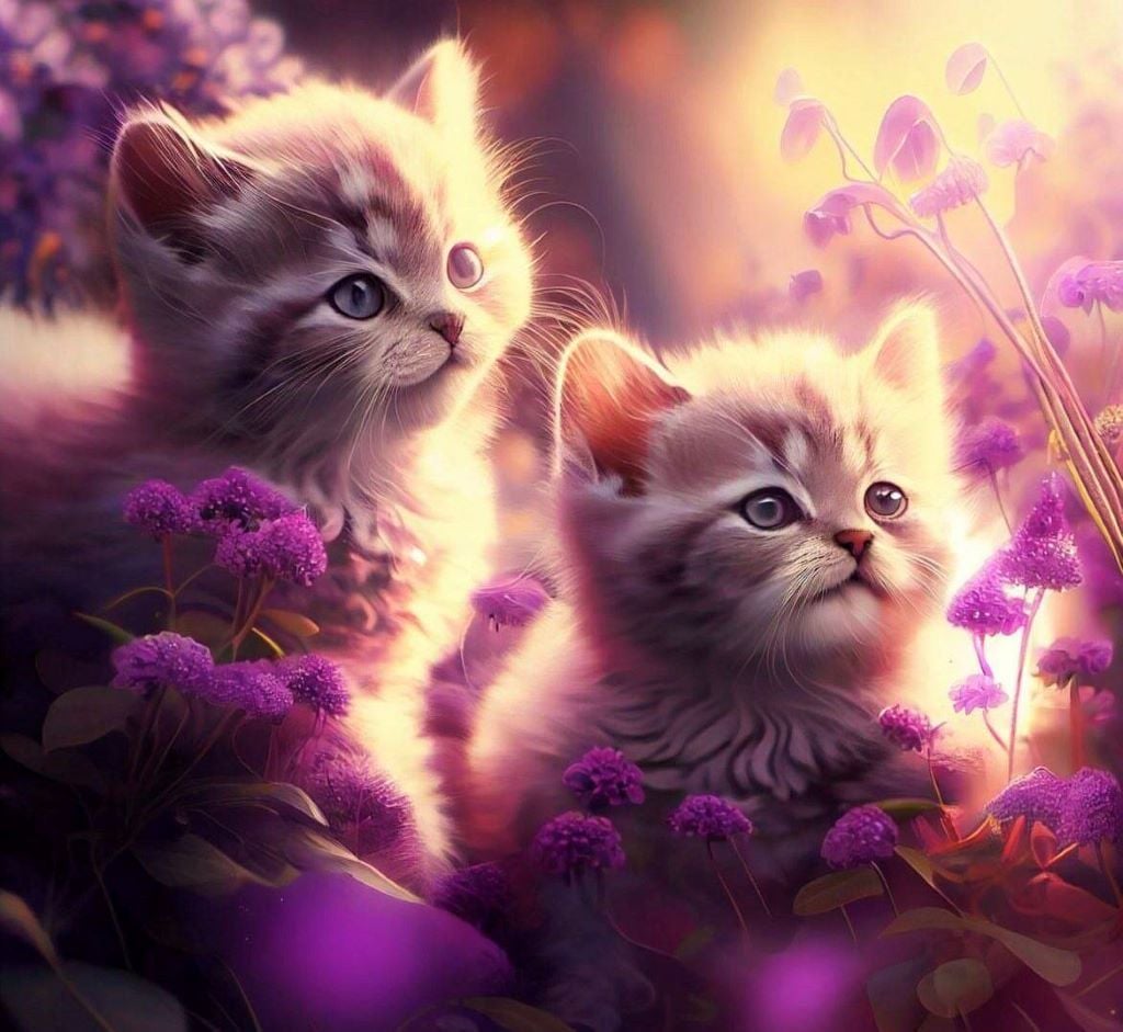 Алмазна мозаїка 30*40 см Кошенята серед квітів на підрамнику у коробці S20069 Dreamtoys