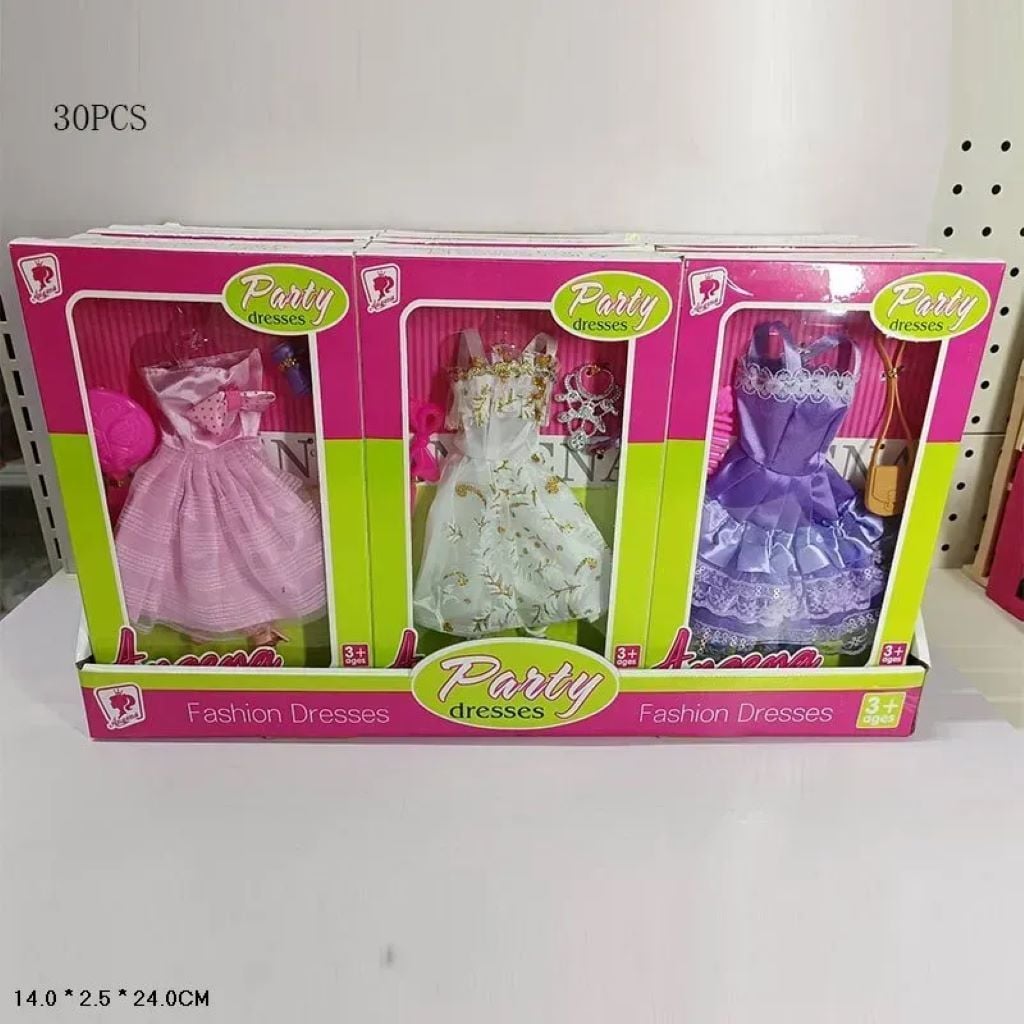 Одяг для ляльок сукня та аксесуари мікс видів у коробці 14*2,5*24см 2948-56 Angena