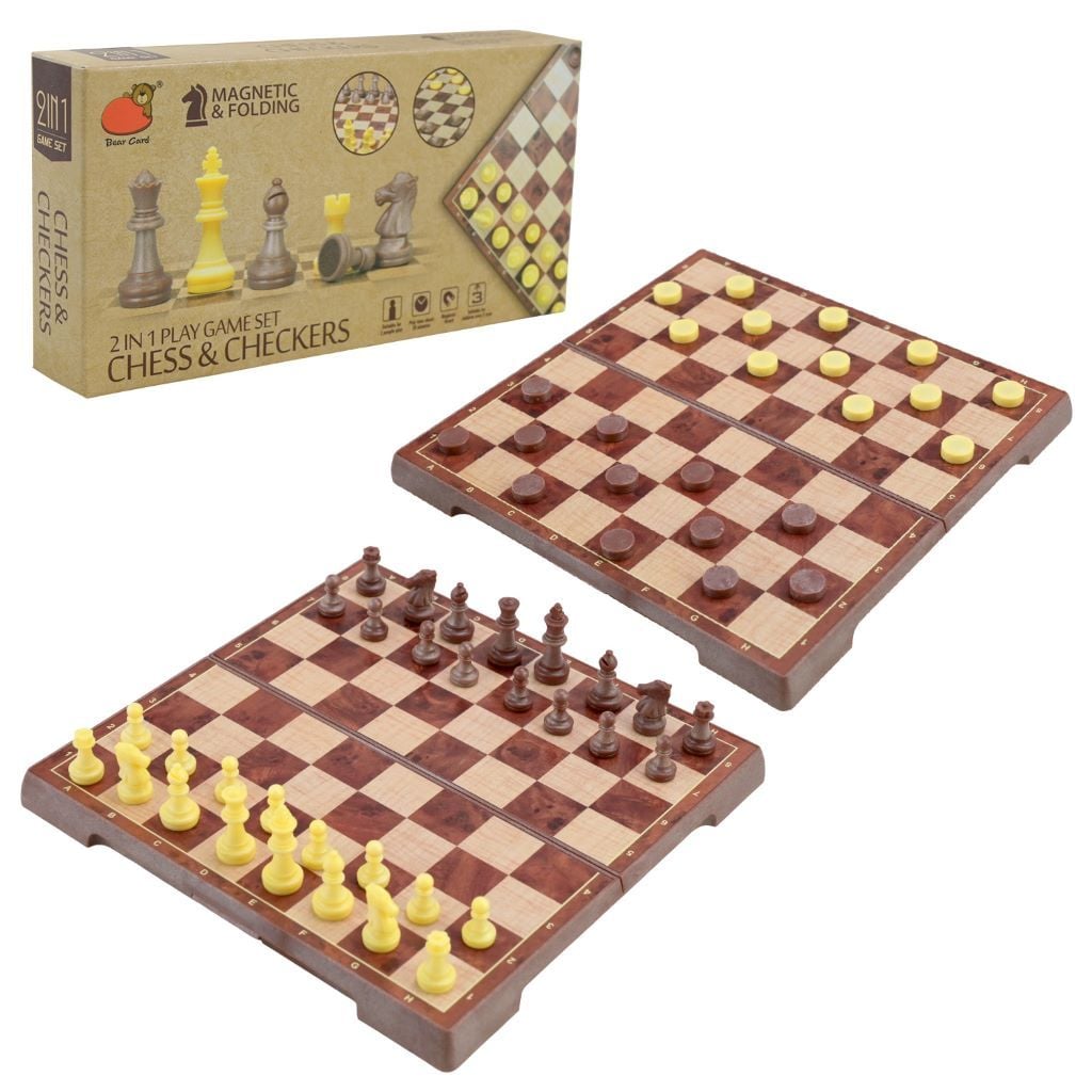 Настільна гра Шахи 2в1 магнітна дошка у коробці 19,5*9,5*3см 2058 Китай