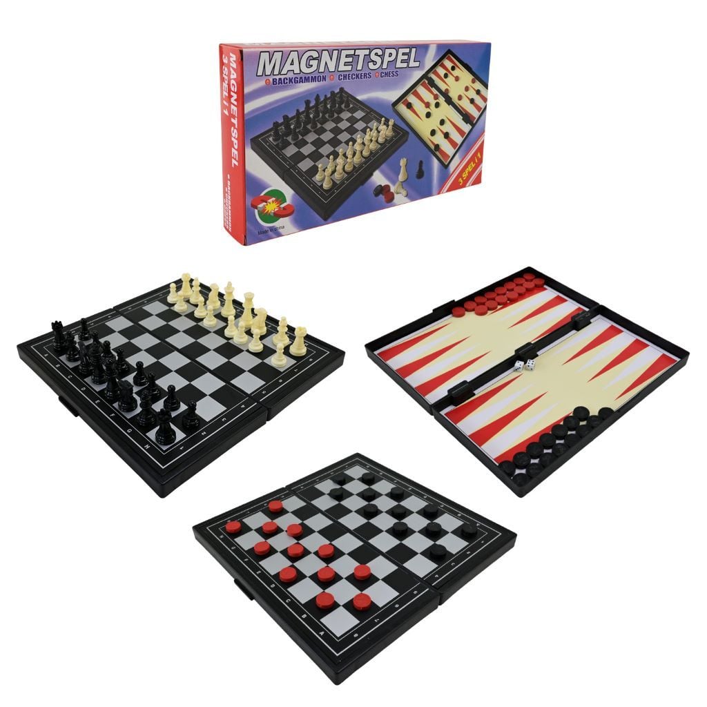 Настільна гра Шахи 3в1 магнітна дошка у коробці 24,5*12*3,5см 2029 Китай