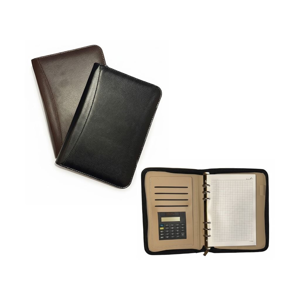 Папка-записник А5 шкірзам на блискавці з калькулятором 175-25 Китай