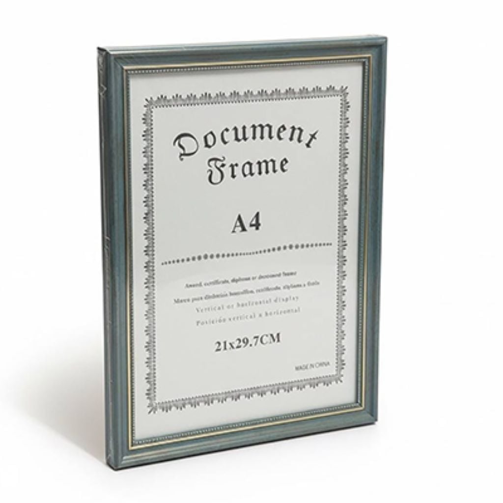 Фоторамка 21*30см А4 багет блакитно-золотий 9-2 Китай