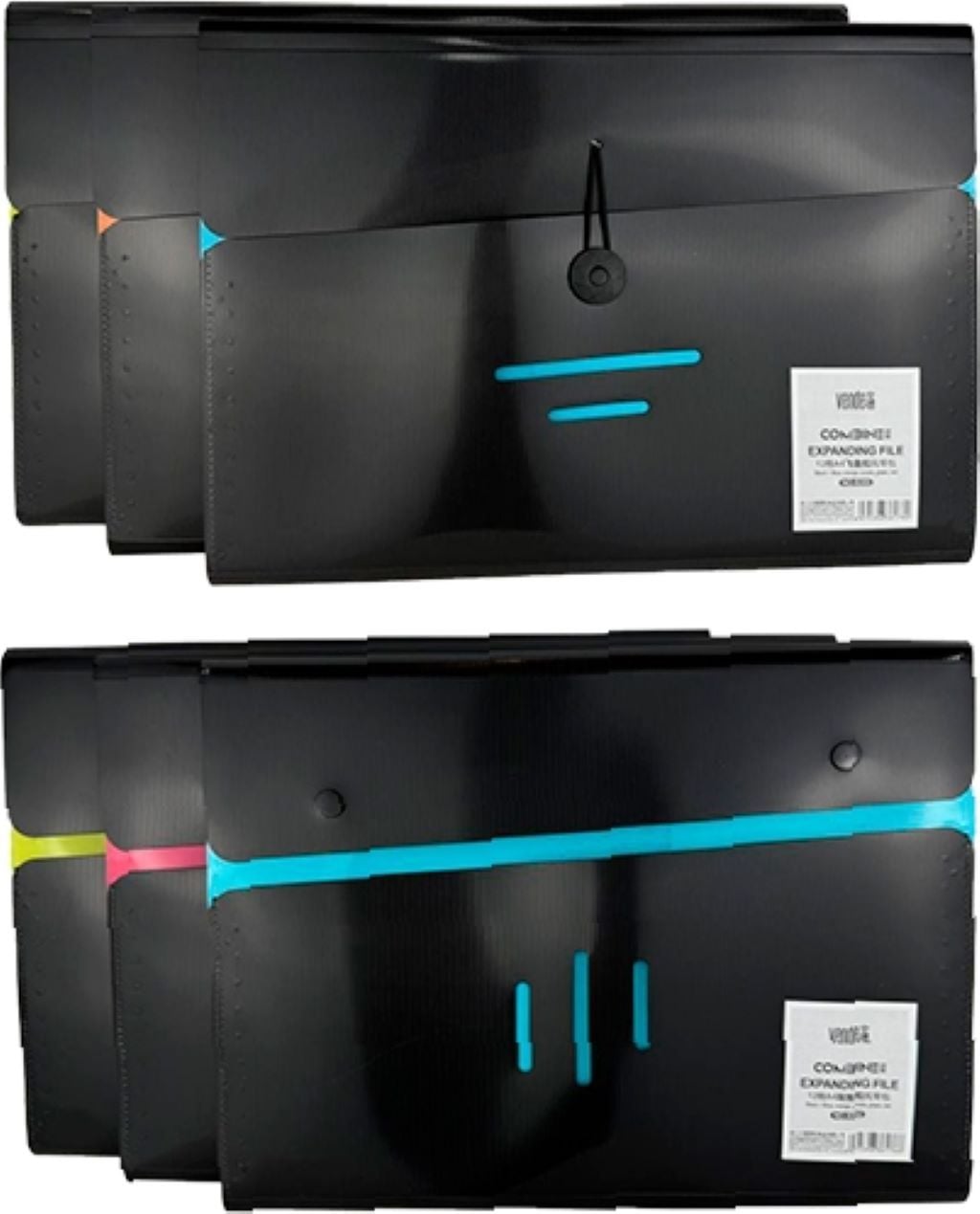 Папка на кнопці А4 пластик 12 відділень мікс 9352 Китай