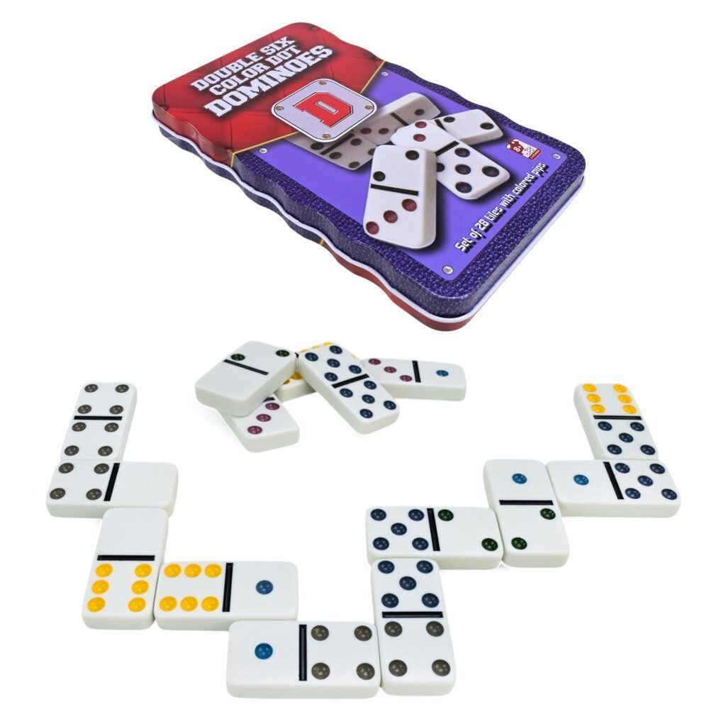 Доміно 28шт пластик у металевій коробці 9*11*3см 5010FA-B Китай