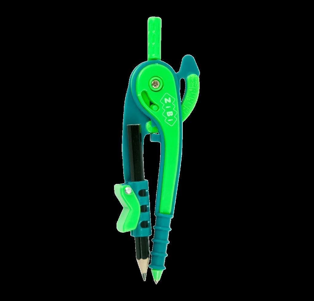 Циркуль  пластик зі шкалою зелений з салатовим ZB5396-04 zibi