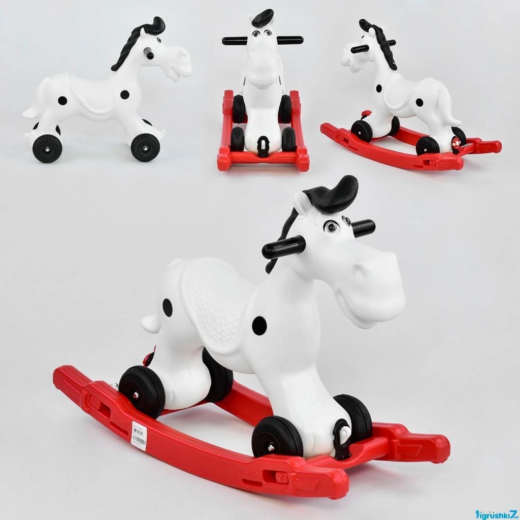 Конячка гойдалка-каталка 2в1 змінний піддон 07-914 Pilsan