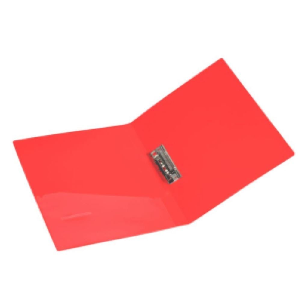 Папка А4 швидкозшивач з притискачем карманом пластик червона 5034-01N Norma