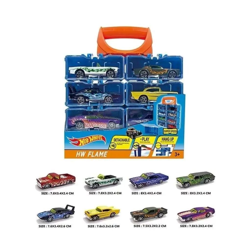 Машина типу Hotwheel 8шт металопластик 7см мікс видів у пластиковому боксі HC8601-2 Китай