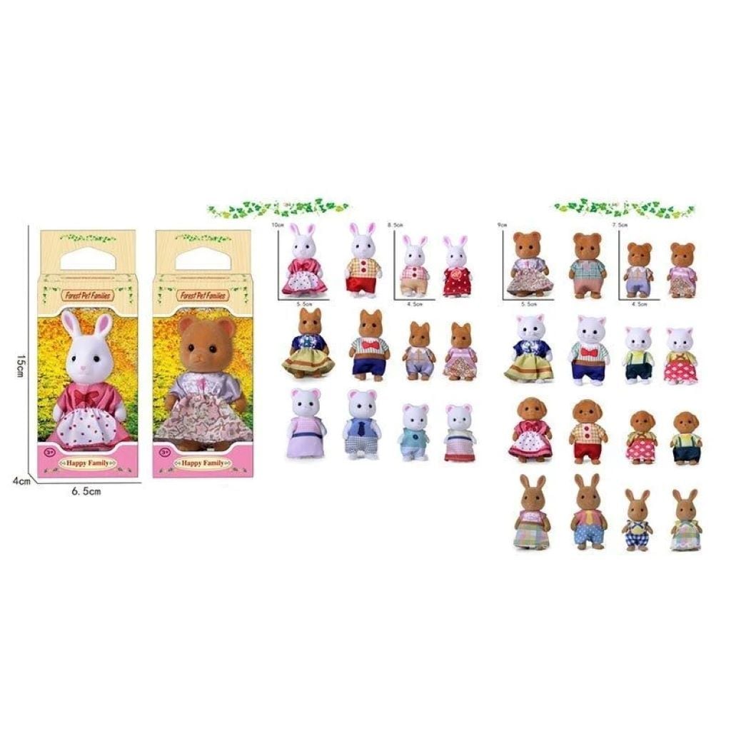 Флоксова тварина Forest Pet Families 8см рухомі частини тіла одяг у коробці 20077 Китай