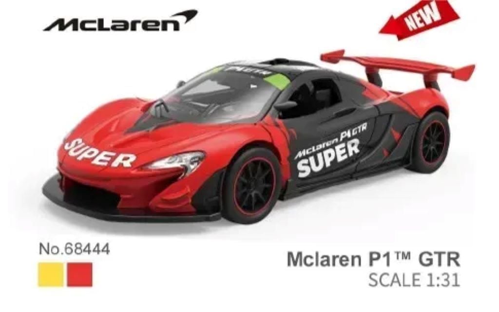 Машина метал 1:32  Mclaren P1 GTR світло звук  відчиняються двері в коробці 18*9*9см 68444Y Автопром