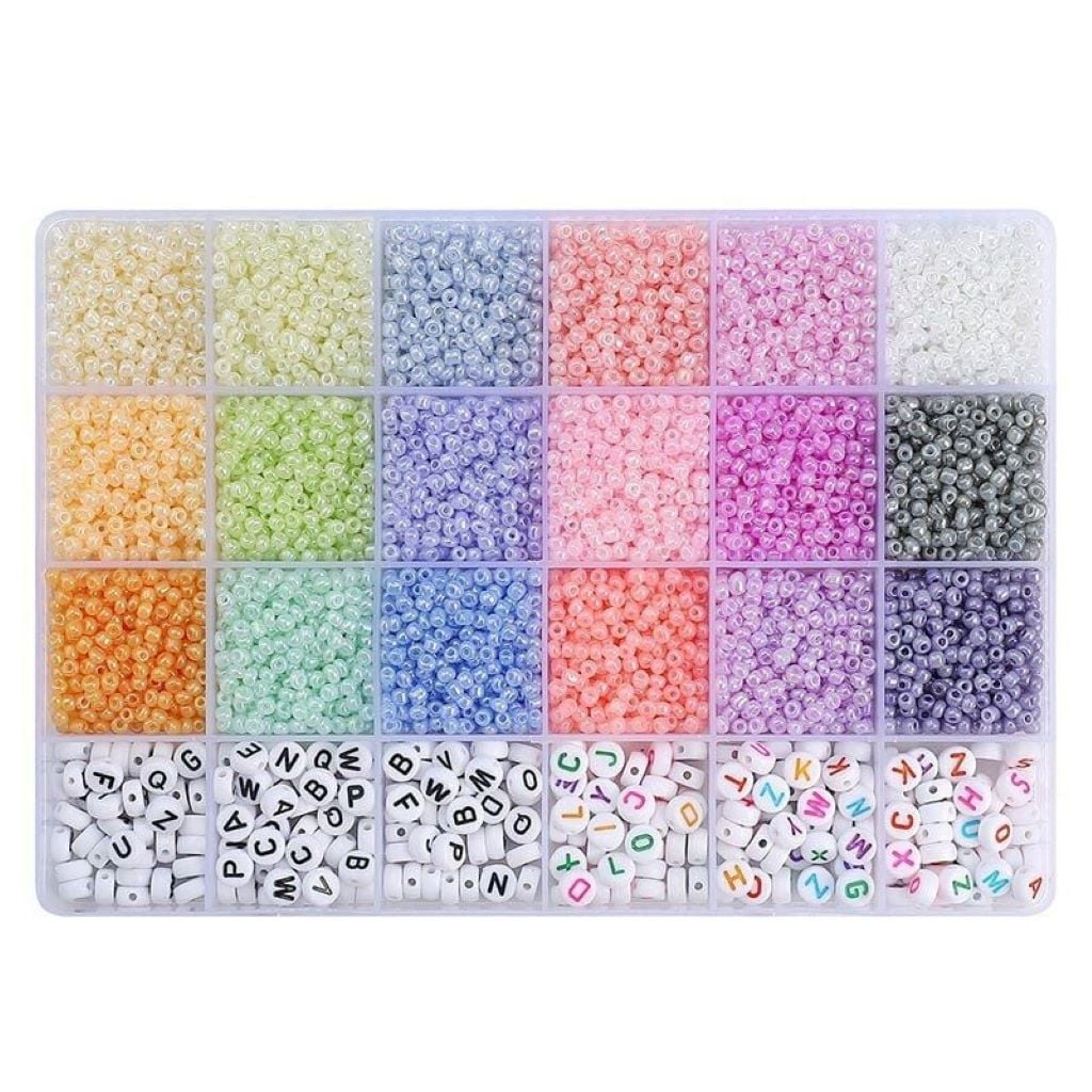 Бісер набір 24 кольори, нитка гумка в органайзері 19*13*2см 1199-315 Китай