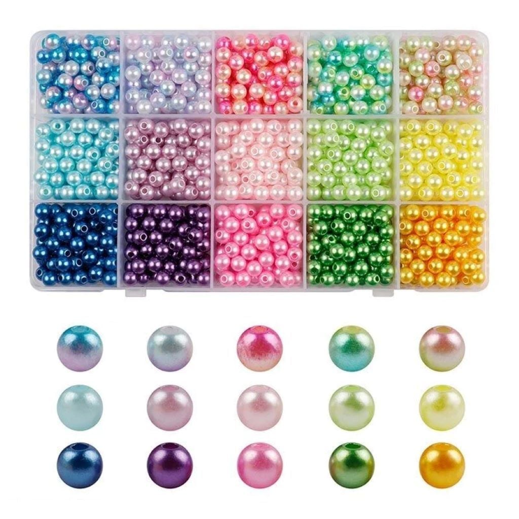 Бісер набір 15 кольорів, нитка гумка в органайзері 1198-83 Китай