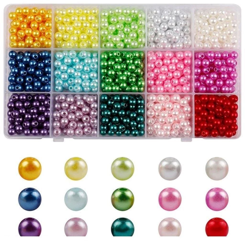 Бісер набір 15 кольорів, нитка гумка в органайзері 1198-81 Китай